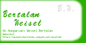 bertalan weisel business card